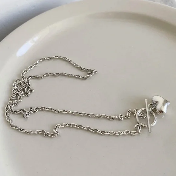 20” 925 STERLING SILVER HEART LINK CHAIN NECKLACE, NICE NECKLACE, CUTE NECKLACE - Picture 4 of 5